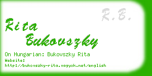 rita bukovszky business card